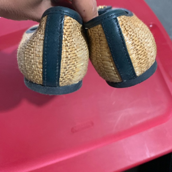 Tory Burch Revia raffia straw ballet - navy blue natural straw - Picture 6 of 6